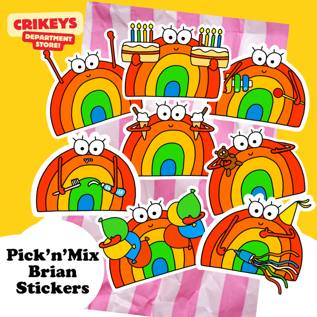 Pick 'n' Mix Brian Vinyl Stickers - Jennie Sergeant Designs