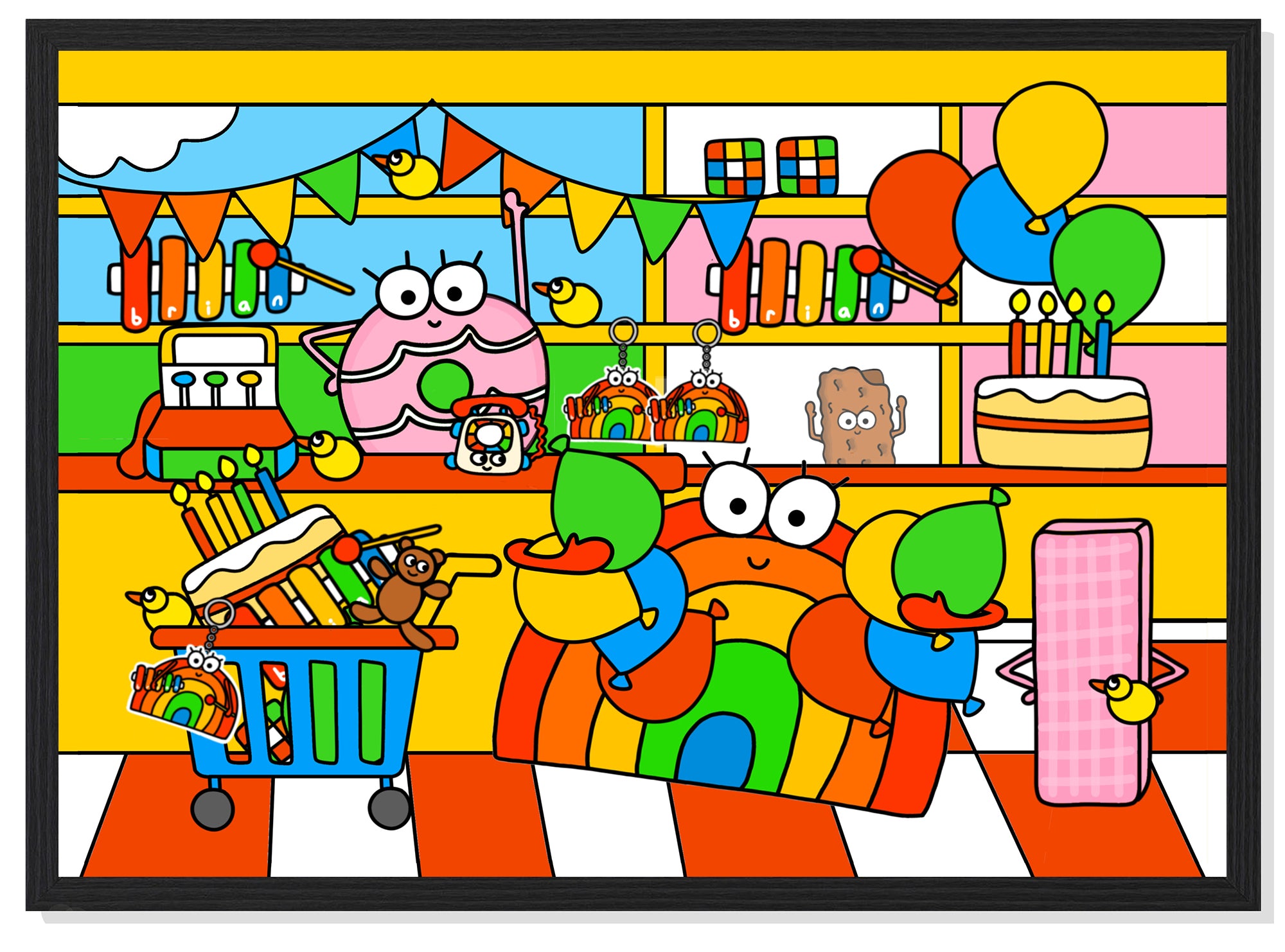 Brian the Rainbow Town | Cindy's Party Shop | A5 Print