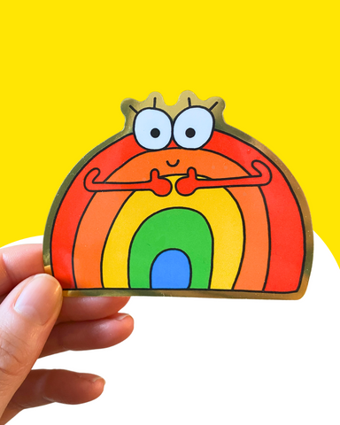 NEW Brian the Rainbow MIRROR Gold Sticker!