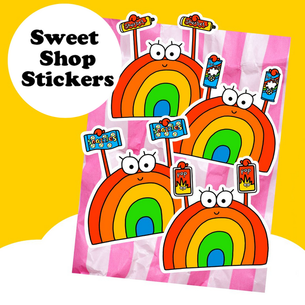 Brian the Rainbow | Sweet Shop Vinyl Sticker Set - Jennie Sergeant Designs
