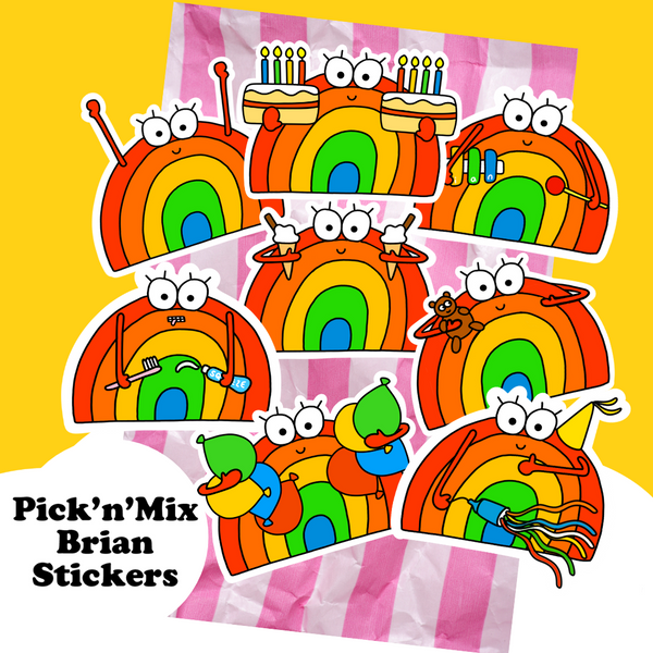 Pick 'n' Mix Brian Vinyl Stickers - Jennie Sergeant Designs
